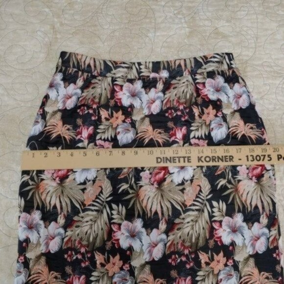 Anthropologie Isla Maude Tropical Floral Jacquard Pencil Skirt M - Picture 12 of 13